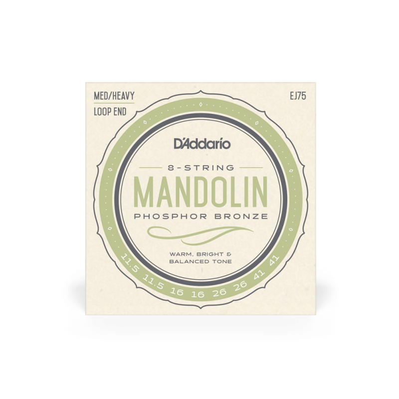 Набор струн D'ADDARIO EJ75 Mandolin Phosphor Bronze Medium/Heavy (11.5-41)